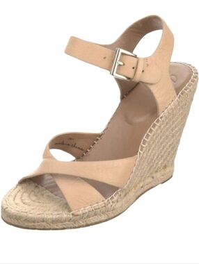 Joie Leather and Jute Platform Espadrille Sandals Size 38.5 (7.5)